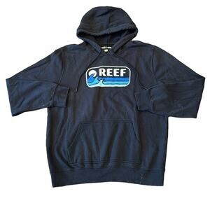 REEF Unisex Pipeline Pullover Black Hoodie Size L